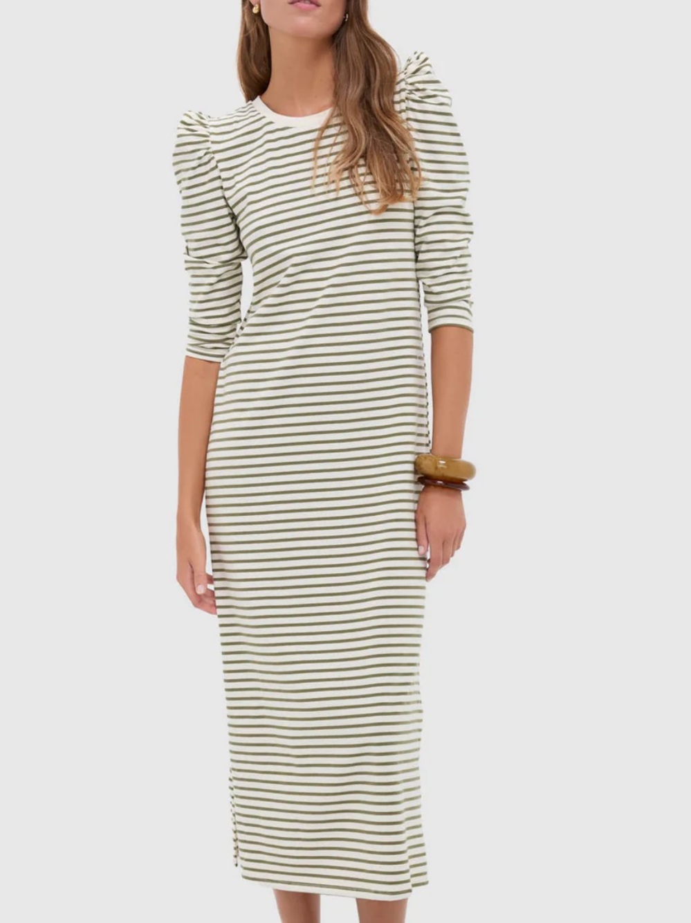 Tuckernuck POMANDER PLACE Olive Stripe Vesty Maxi Dress Size Large